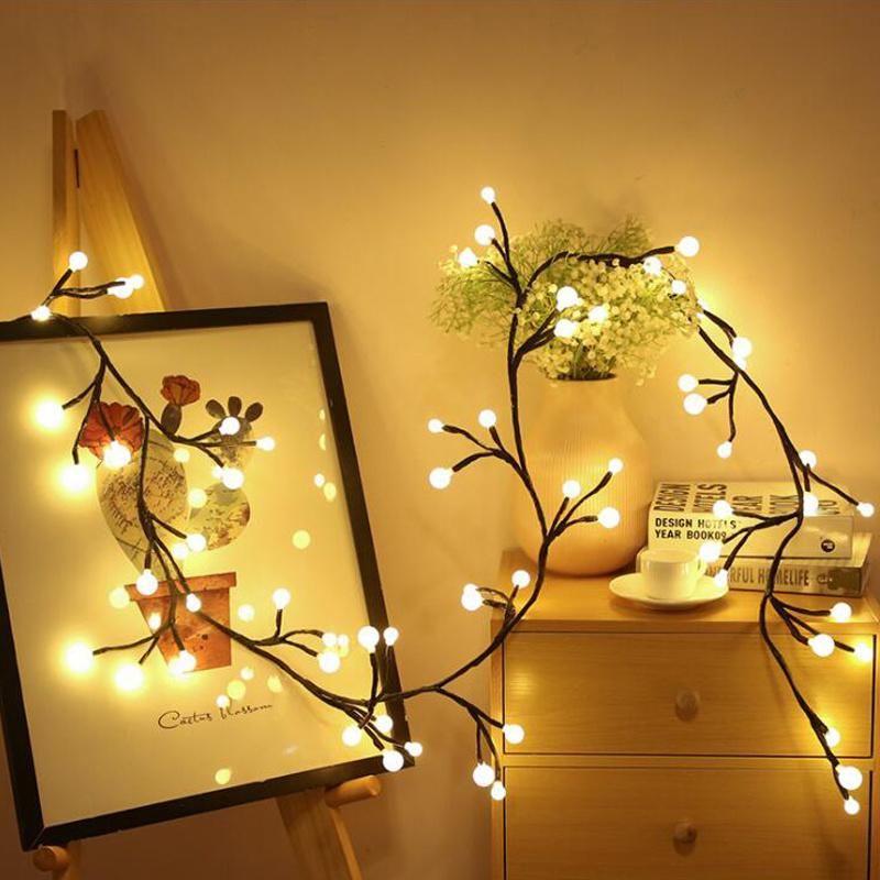 Acrylic Ball Branch Christmas Tree Decorative Lamp String