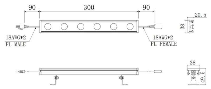 High Quality LED Wall Lighting DC24V 10-40W LED Wall Washer