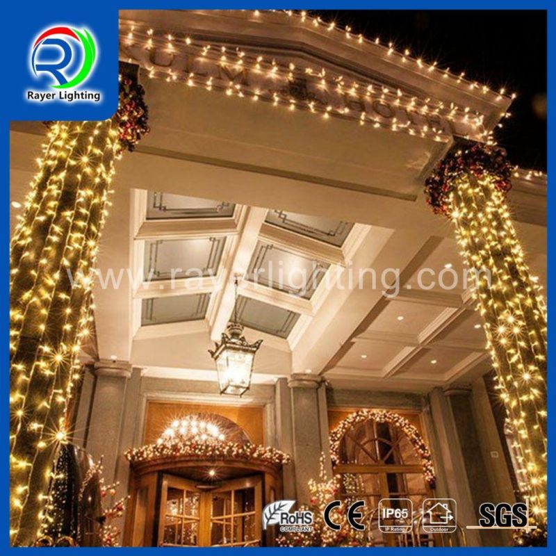 Green Wire cUL LED Curtain Lights Commercial Christmas Garden Lights