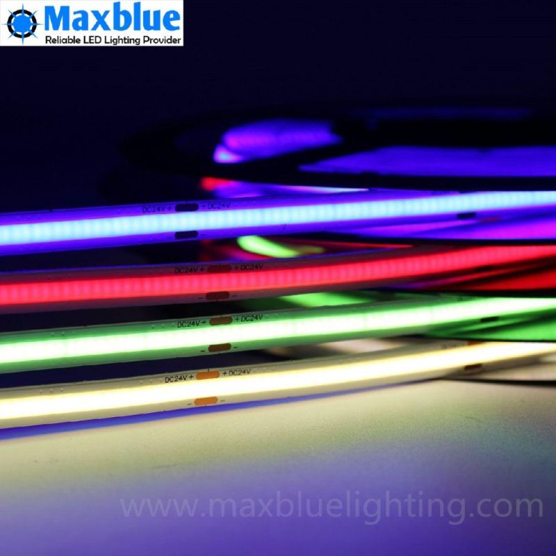 Red/Green/Blue/Yellow/Pink/Orange COB LED Strip Dotless Linear Lighting Ambient Light