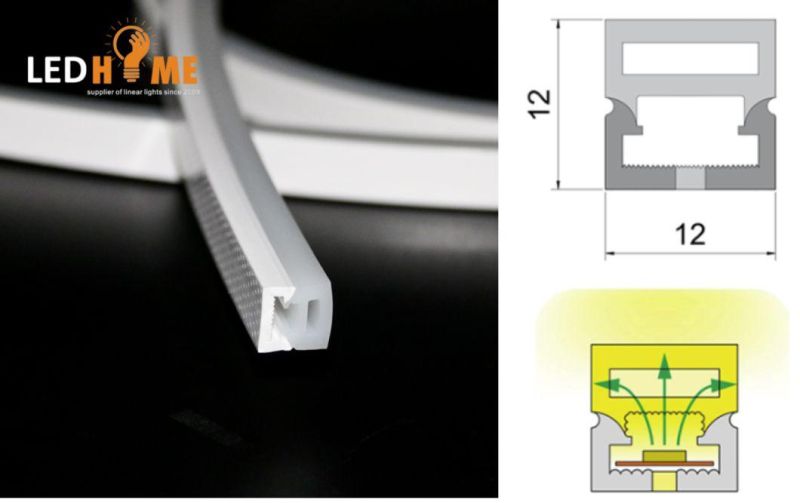 Ap1212f-B Silicone Tube Waterproof Top-View Food Grade High Quality Silicon Neon Flex Profile Light