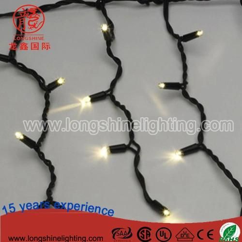 Outdoor Waterproof IP65 Rubber Wire Curtain Lcicle Fairy Lights for Christmas Patio Decoration