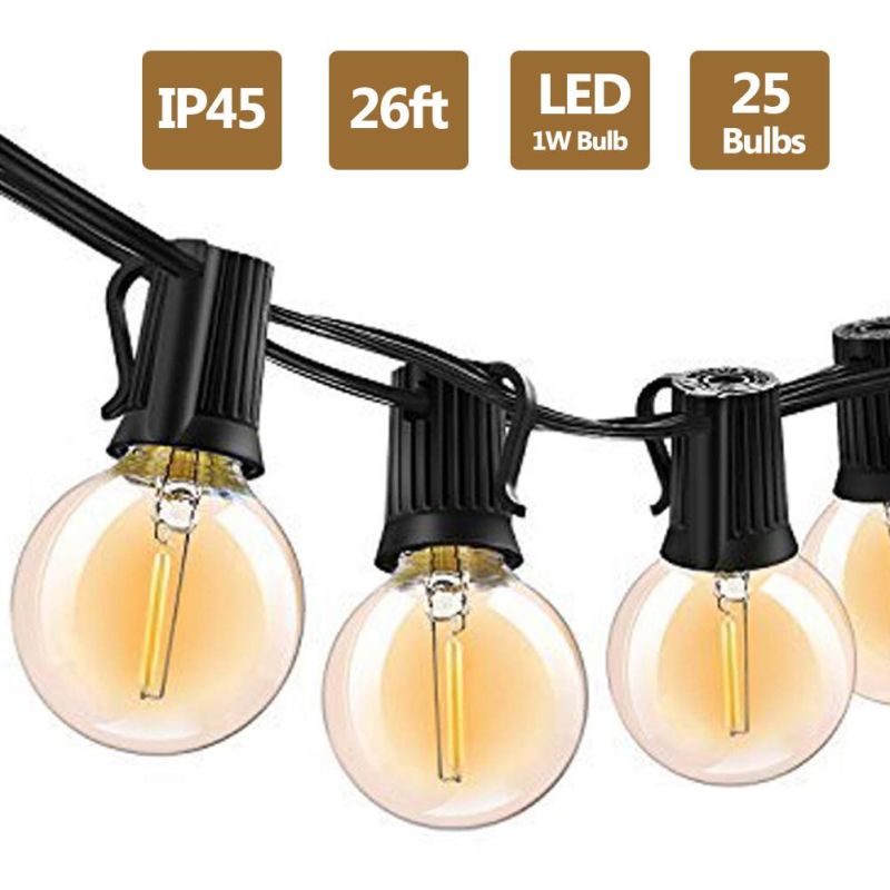 Festoon Cafe Light for Outdoor Patio Vintage Customized 7W E17 Clear St40 Edison Light Set