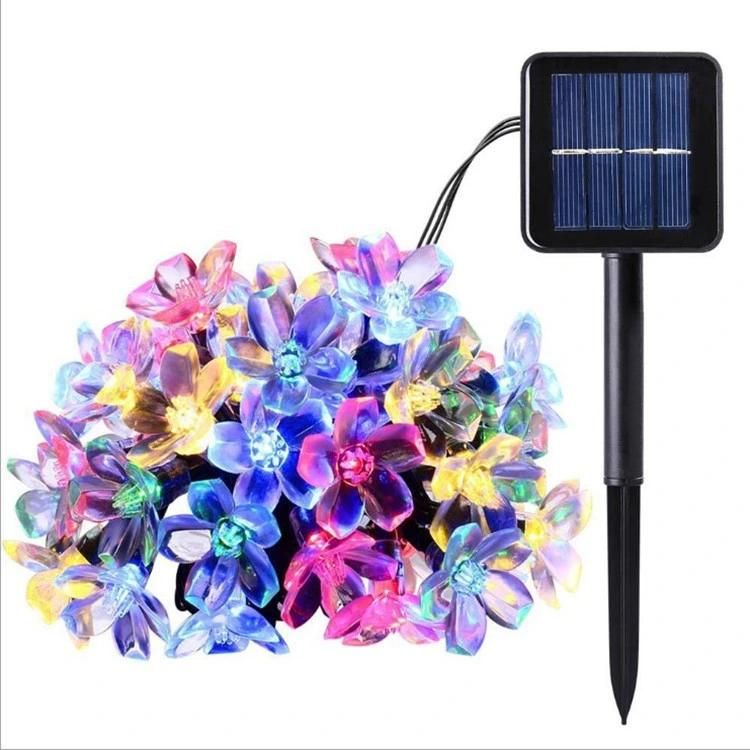 Outdoor Waterproof LED Solar Christmas Decoration Lights Peach Blossom Cherry Blossom Light String