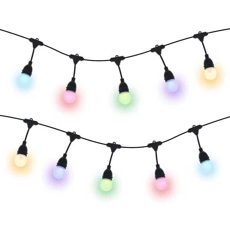 WiFi Remote LED Retro Multi Coloured Drop Bulb Christmas Festoon Party Lights