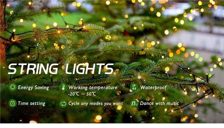 Twinkly Strings Smart Tuya Controlled LED Lights String with 200 RGB Sync LEDs PVC Black Wire for Home Christmas Home Tree Decoration
