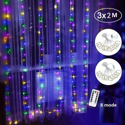 3*2m 200 LED Indoor Outdoor Waterproof Light String LED String Lights Christmas Decorative Holiday Wedding Party