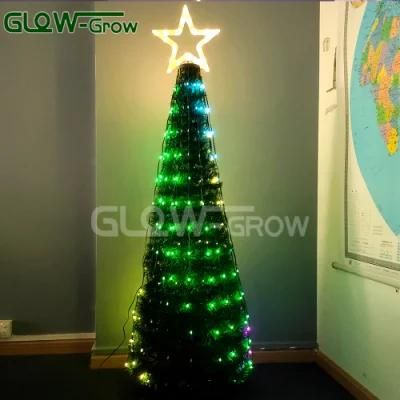 5V Pre-Lit RGB Christmas LED Lighted Pixel Tree with Remote Controller Timer for Home Holiday Festival Decoration