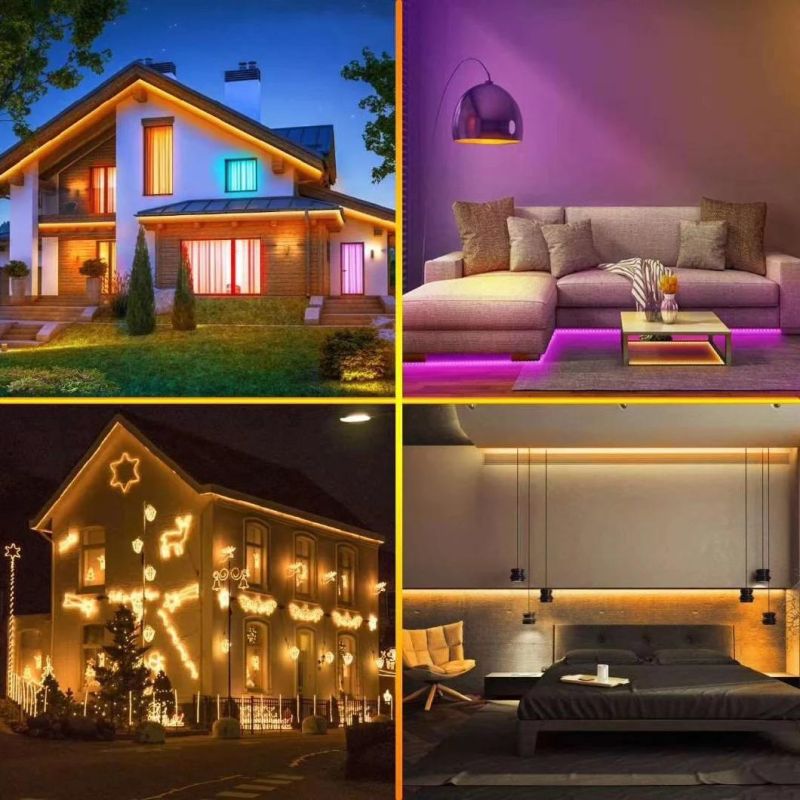 LED Strip Lights Factory RGB LED Light Strip Music RGB LED Strip 5050 SMD Color Changing LED Strip Light Bluetooth Controller LED Lights for Bedroom Home Party