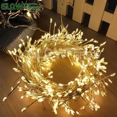 CE RoHS Warm White 500LEDs Cluster String Lights Branch Tree Outdoor Sliver Wire Fairy Lights for Cafe Bar Wedding Party Xmas Home Decoration