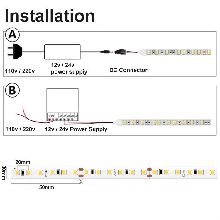 Esay Install Corner Sign 12VDC Warm White Foldable Bendable LED Flexible Tape 60LEDs Zigzag LED Strip Light S Shape