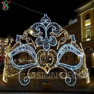 Queen Face Mask Sculpture Decoration LED Light for Outdoor Plaza