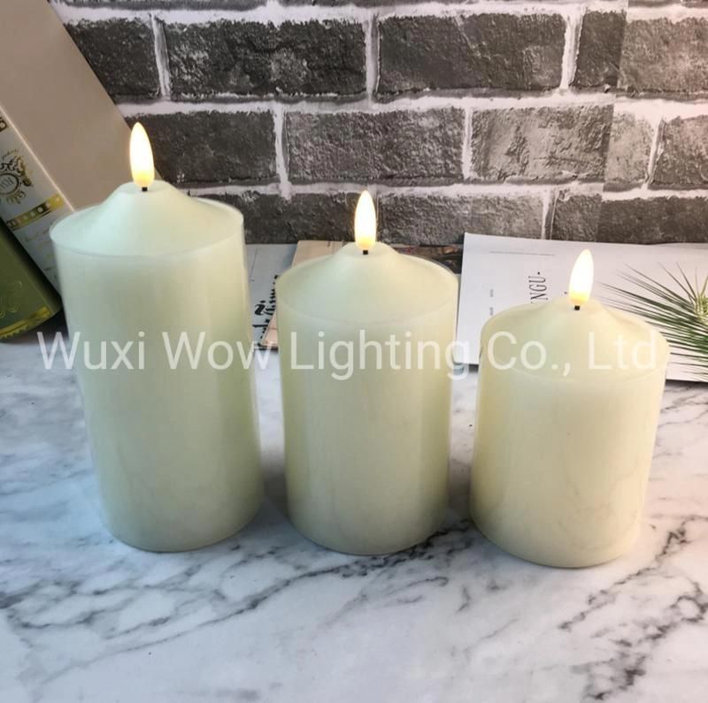 Three-Piece Set of Bullet Candle Lamp LED Large Candle Lamp Decoration Props for Wedding Scenes