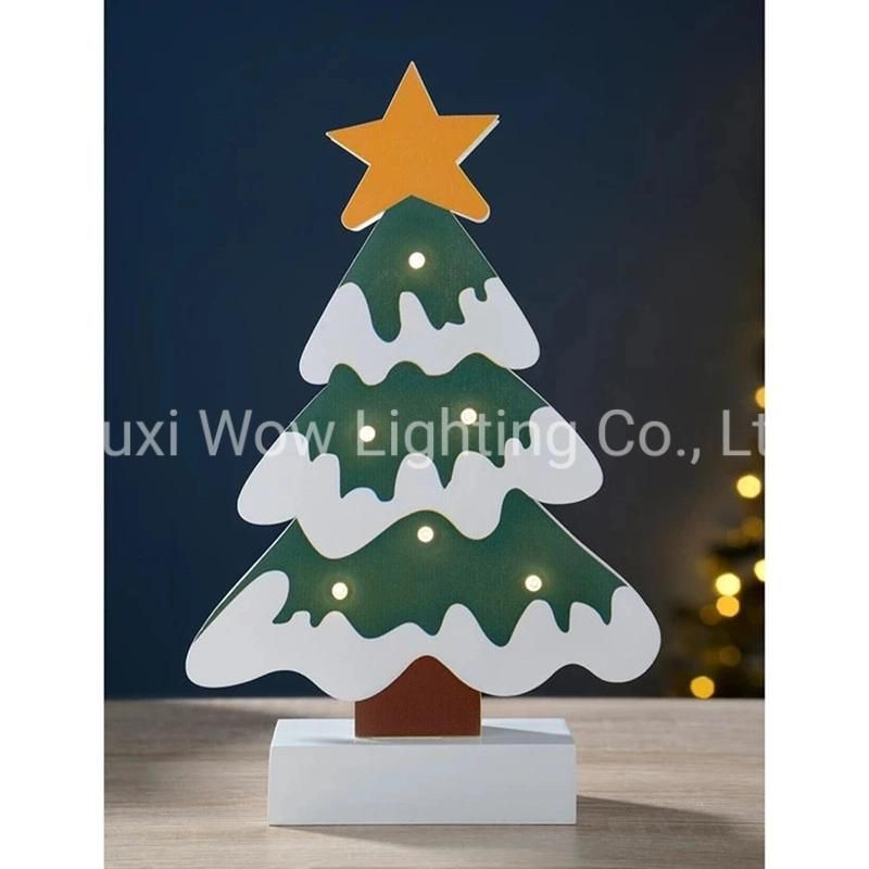 Colourful Wood Table Christmas Decoration - Tree