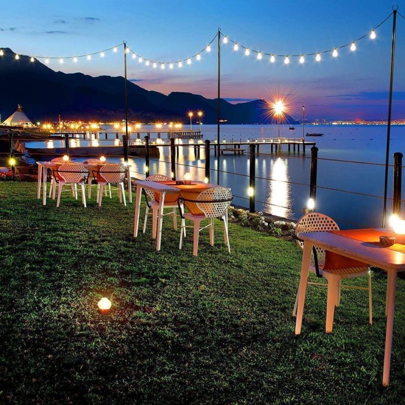 String Light Pole, Stainless Steel Festoon Lantern Pole for Wedding Party Gathering Festivals