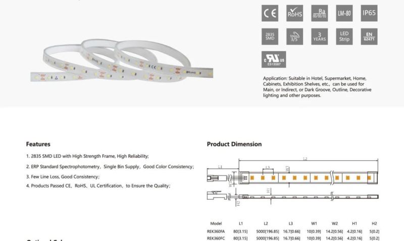 High Brightness 2835 60LEDs Waterproof LED Light Strips