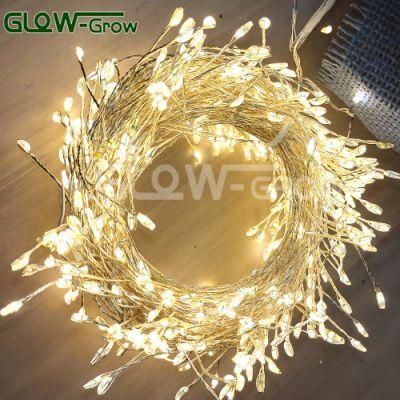 Warm White Sliver Wire Christmas LED String Light Garland Light Naked Wire Fairy Lights with Flash Bulb for Home Event Wedding Decoration