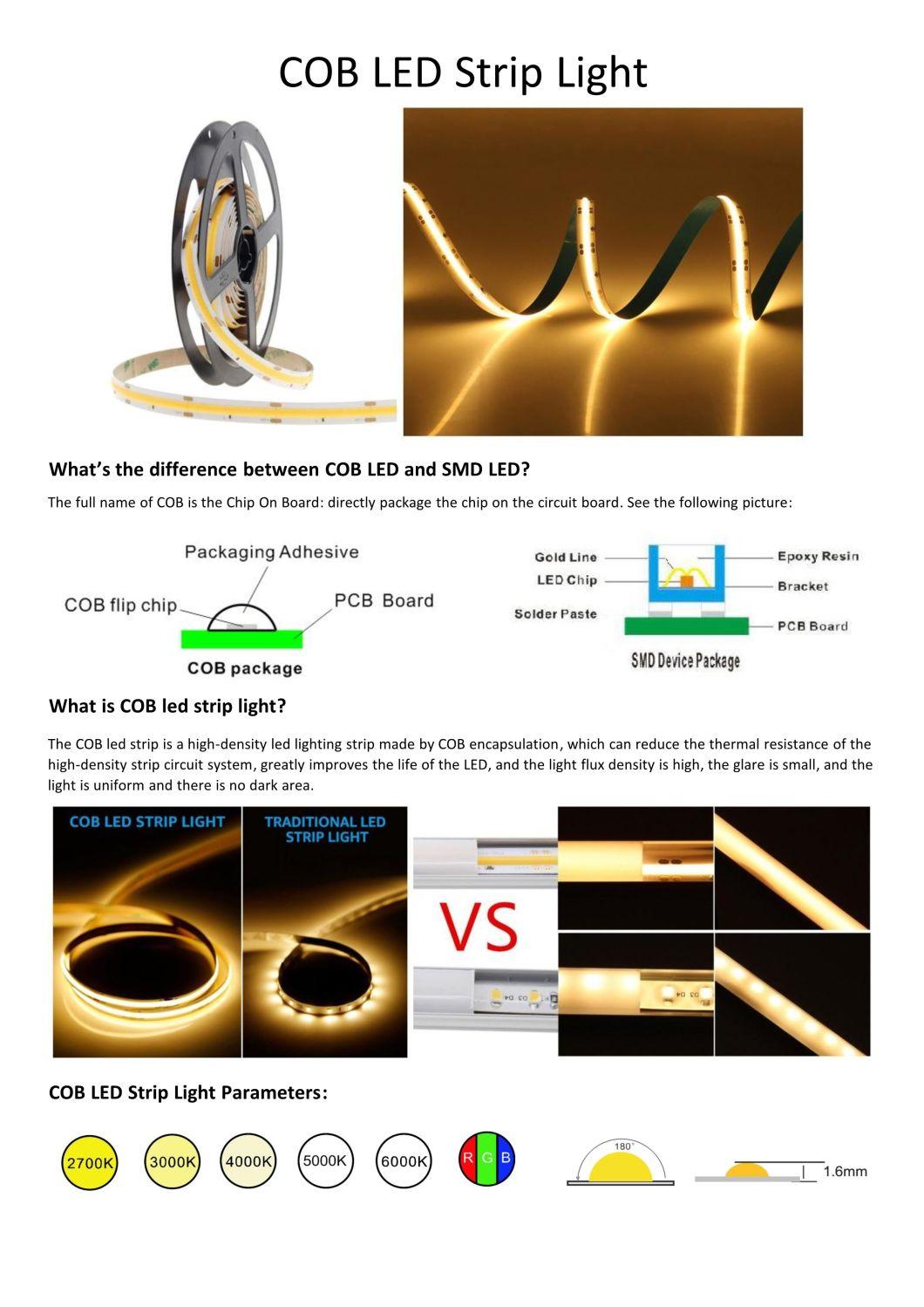 LED COB Strip Light No Lighting Spot for Al Profile 512chips/M LED