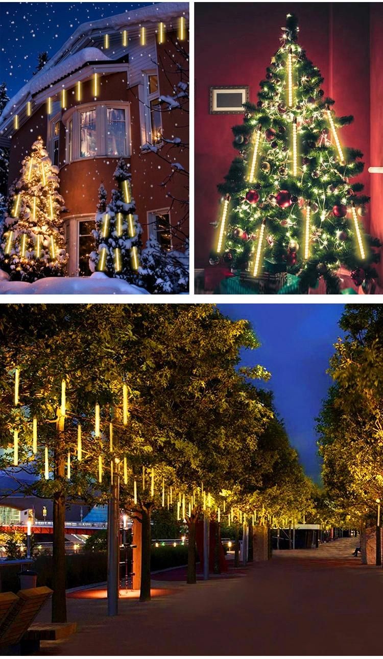30/50cm Meteor Shower Rain LED String Lights Christmas Tree Decorations
