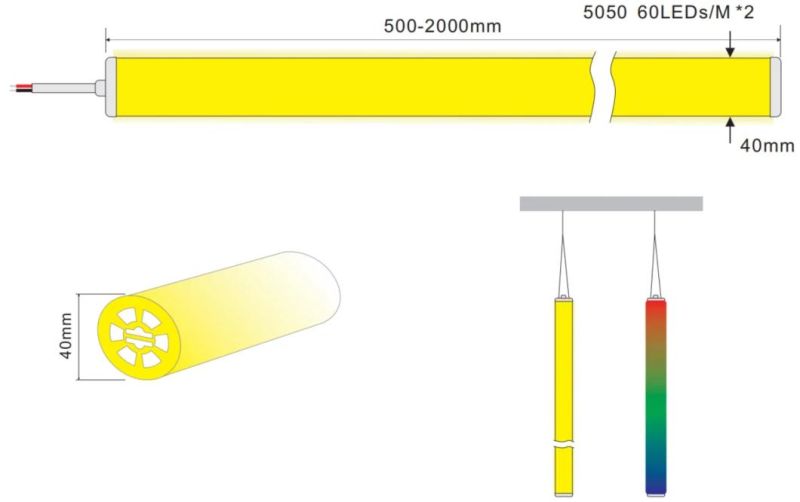 Ap40r High Light Transmittance Food-Grade Environmental Silicon Material IP67 Dots-Free & Uniform Light Neon Flex