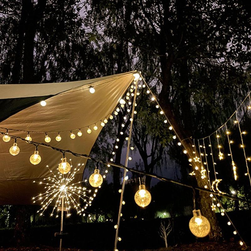 Waterproof Solar String Lights Outdoor Crystal Globe Lights Fairy Lights