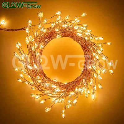 Waterproof Christmas LED Fairy Firecracker Cluster String Light for Bedroom, Room Decor, Wedding, Wall Decor, Halloween, Party, Christmas