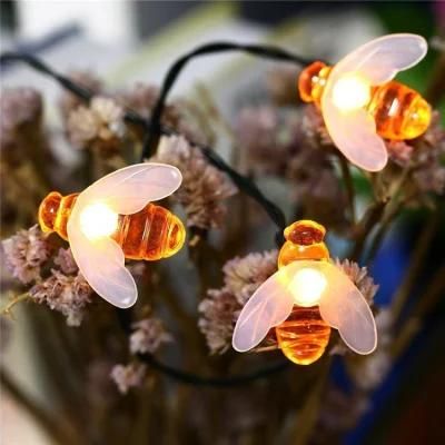 Solar String Lights Outdoor Waterproof Simulation Honey Bees Decor for Garden Outdoor Indoor