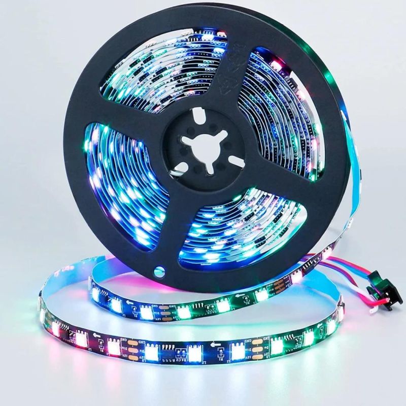 12V Ws2811 5m 30/60/144LEDs Per Meter Addressable Programmable Digital RGB LED Strip