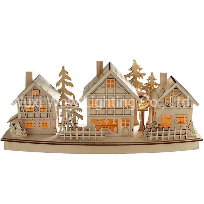 Village Scene Christmas Decoration 37.5 Cm - Neutral