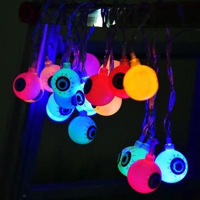 LED Colorful Halloween Eyeball String Lights Flash Halloween String Lights for House, Garden, Yard