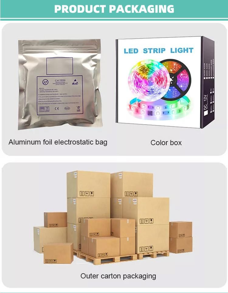 Hot Sell RGB LED Strip Light Flexible with Remote Control WiFi Smart Multi Color 5m 12 Volt 5050 IP65 RGB LED Strip Lights