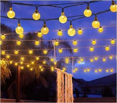 Solar Powered Outdoor 20FT 30 LED Fairy Bubble Crystal Ball Holiday Party Decoration String Light