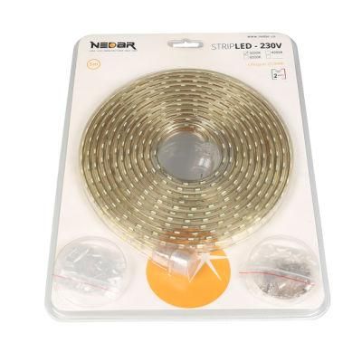 AC 230V LED Strip Light SMD 2835 60LED 5 Meters Pack with Power Supply Ce RoHS Certificate