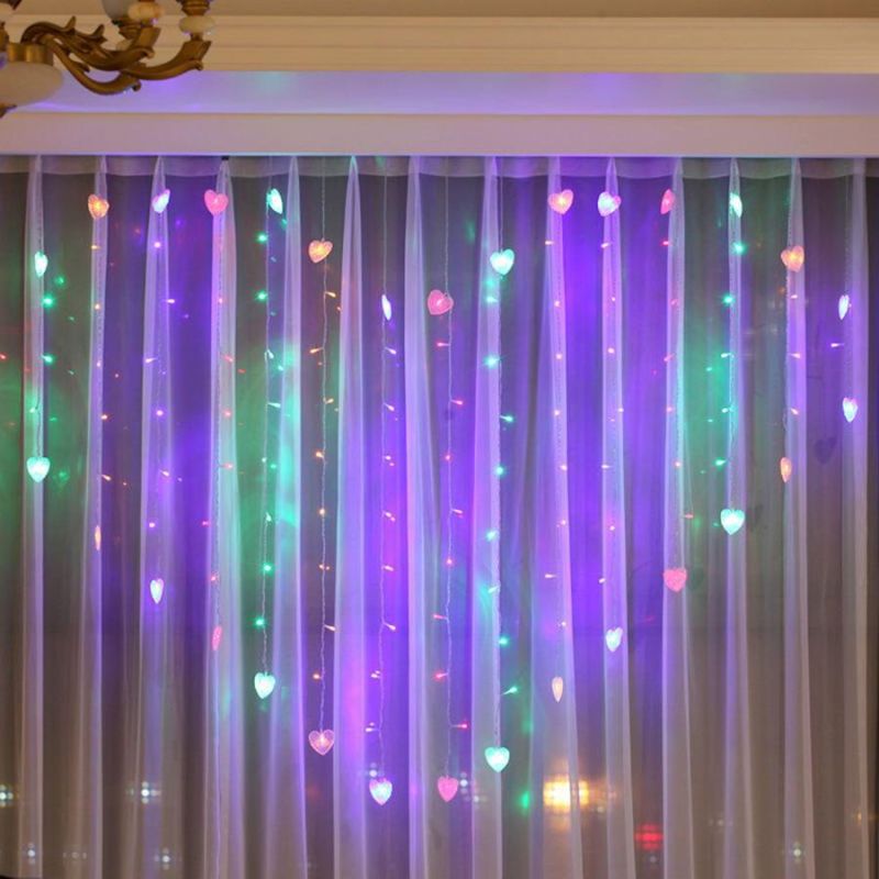 Flashing Heart-Shaped Icicle LED Lights for Wedding Valentine′ S Day