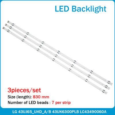 TV LED Backlight Strips for LG Innotek 17y 43inch_a-Type LED_Array_Rev0.0 LED Strip with 7LED 829mm for LG 43&quot;