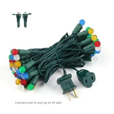 Multi Color 16.3FT G10 Faceted 50 LED Christmas Lights