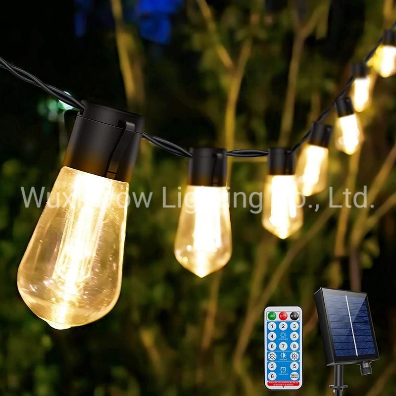 29.5FT IP65 Waterproof Garden String Light 8 Modes 20 LED Remote Control Outdoor String Lights Solar Powered for Christmas Party Festival Decoration