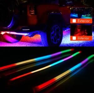 2PCS RGB Color Chasing LED Flexible Strip Lights 20inch/50cm with Bluetooth Controller