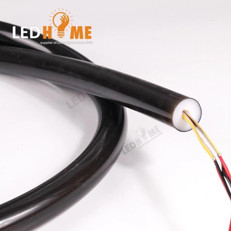 IP65/IP67 Black Profile Round Shape Silicone Tube DIY Neon Extrusion Profile Flexible LED Neon Strip Light