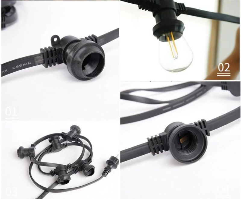 Outdoor IP65 Waterproof E27 Festoon Belt String Light for Decors