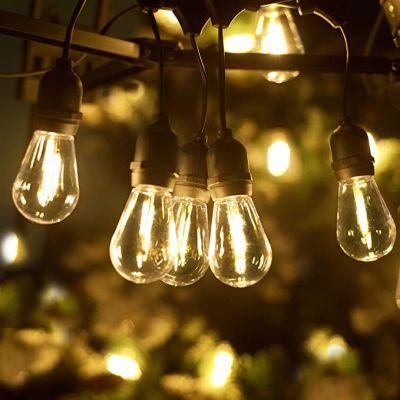 IP65 S14 Outdoor Indoor LED Patio String Light with Edison Bulb 2700K Warm White for Wedding Party Backyard Hotel