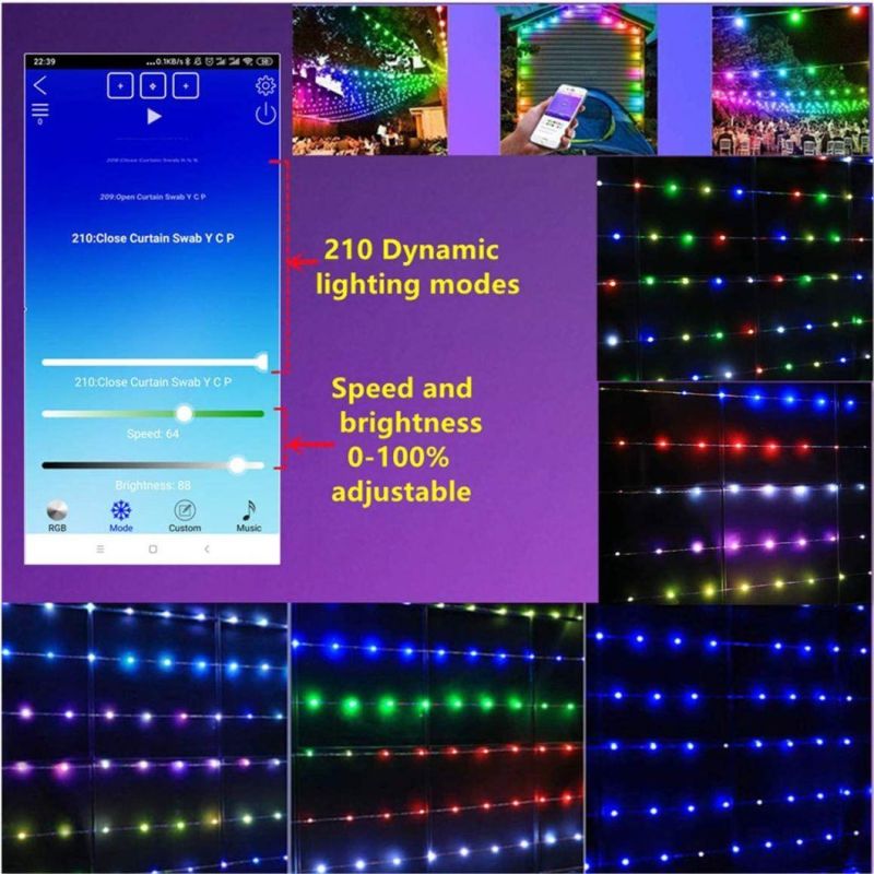 Christmas Fairy String Lights, Bluetooth APP Control, 16 Million Rainbow Colors, 21 Lighting Modes, Music Sync, Custom Timer