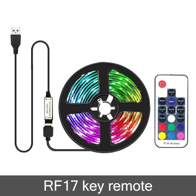 24 Key IR Remote APP Control Music Sound Sensor 5V USB Power 5050 RGB LED Strip Light for TV Backlight