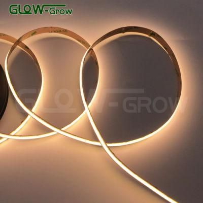 IP20 5m 608LEDs/M 12V/24V 10mm Pfc Board 14W/M 100lm/W Ra&gt;90 Dual Color COB Strip Light for Project House Decoration