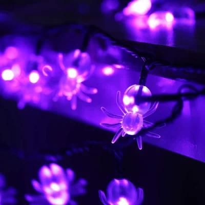 Halloween String Lights, Purple Spider String Lights Halloween Lights for Halloween Party Holiday Yard Decorations