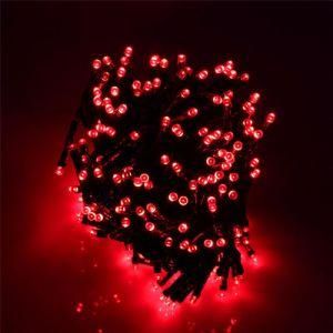 10m Solar Powered Outdoor Garden Red LED String Light