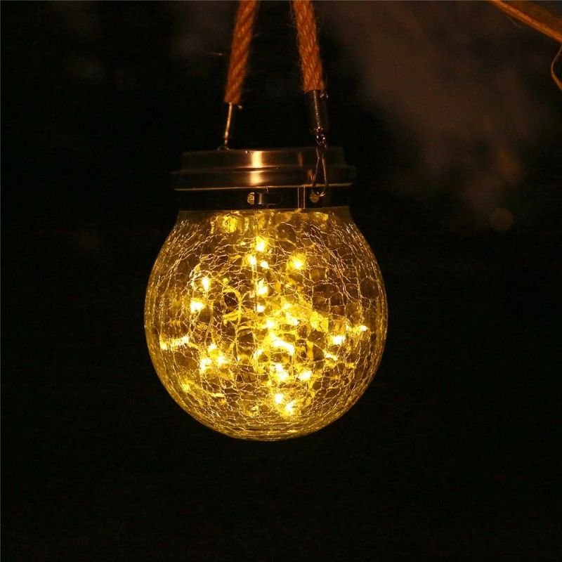 Hanging Glass Solar Mason Jar Fairy Solar Decorative Light for Christmas