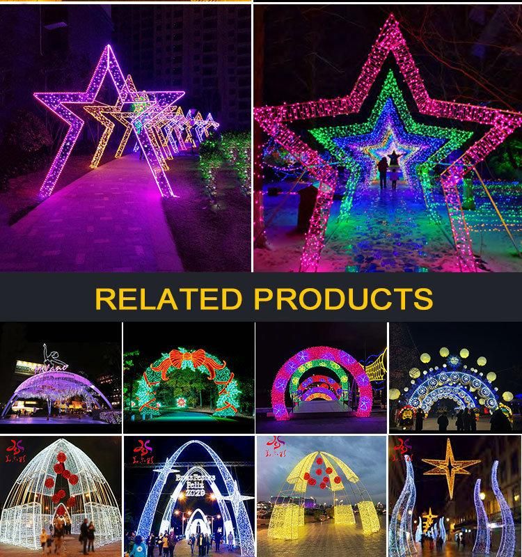 Colorful Outdoor Christmas Arch Light Festival and New Year Decorations