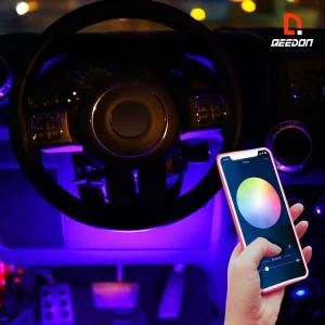 Latest Flexible LED Strips APP + Bluetooth Controlled Color Chasing Interior Exterior Ambient Evenglow Illuminated Lighting Kit