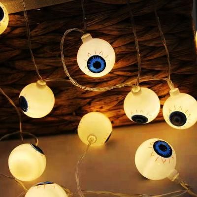 Halloween Decorations String Lights, 1.5m 30LED Waterproof Cute Eyeball LED Holiday Lights for Outdoor Decor